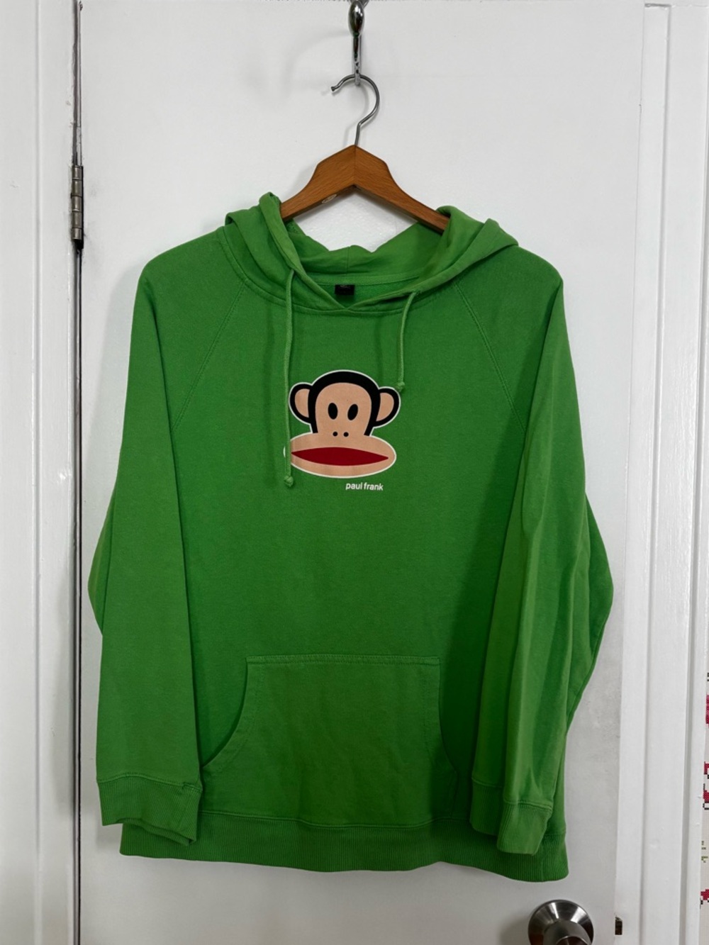 Paul Frank Lime Green Monkey Graphic Pullover Hoodie
